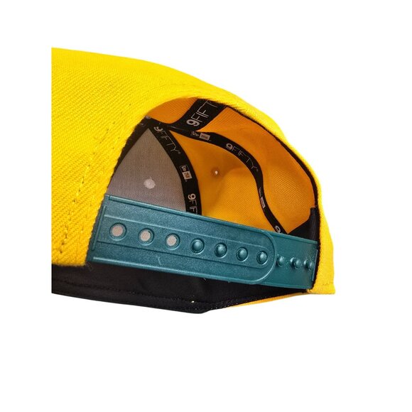Oakland Athletics New Era 9Fifty Snapback Hat Yellow/Green Adjustable Fit - Picture 5 of 8